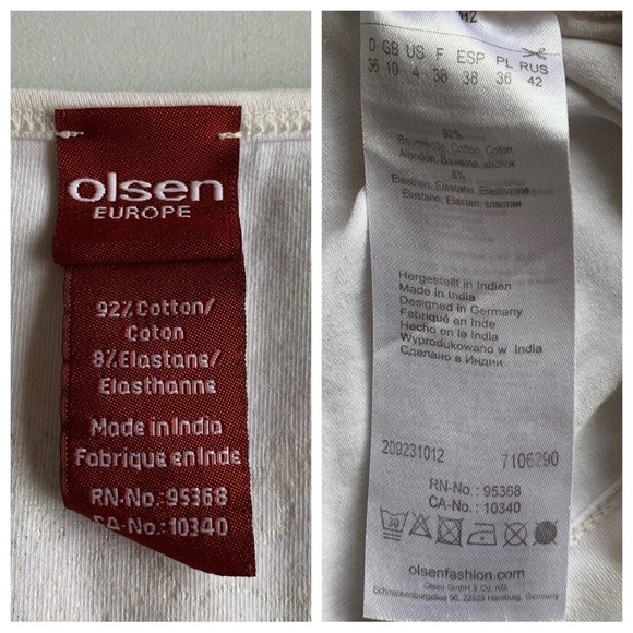 2/$10 MOVING SALE Y2K Olsen Europe Long Sleeve Top Feather Patterned Stitchwork - Picture 11 of 15
